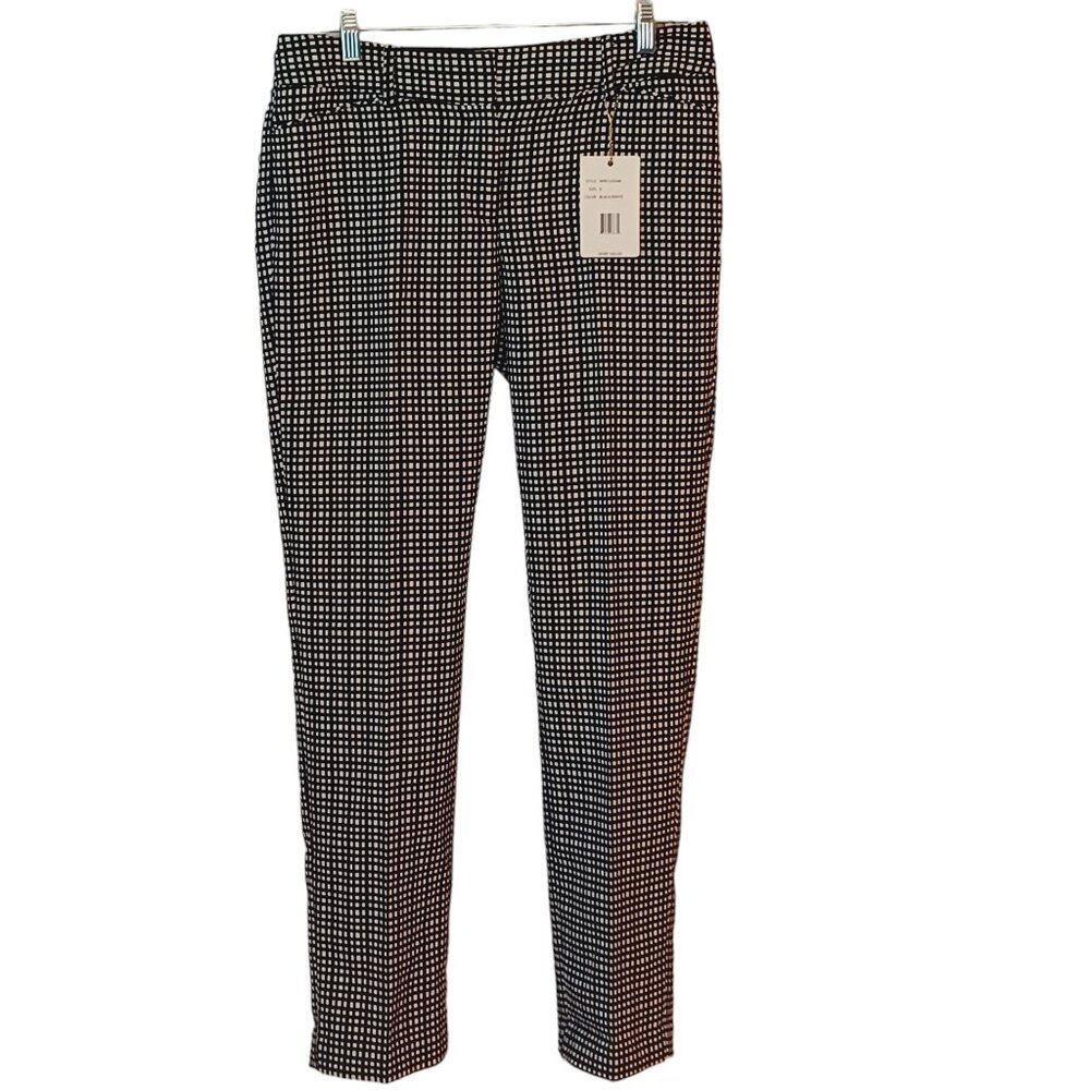 Zac & Rachel Slim Leg Black & White Pants Size 8 NWT